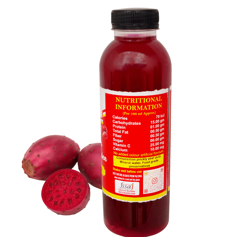 Prickly Pear Cactus Fruit Juice (No Added Sugar)